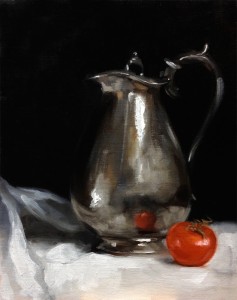 'A Study in Reflection'. Oil on panel, 10" x 8"