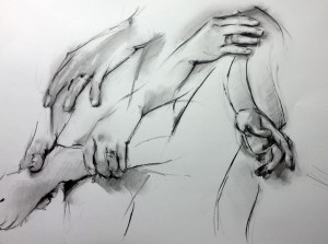 Charcoal hand sketches by Helen Davison