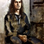 Portrait of Charlie in oil paint by Helen Davison
