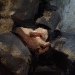 Portrait of Charlie in oil paint by Helen Davison