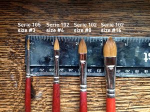 Sable brushes from Zecchi, Florence