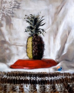 Still life painting of a pineapple by Helen Davison