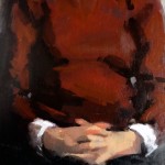 Detail of oil portrait on panel, 30 x 20 cm. 2015 by Helen Davison