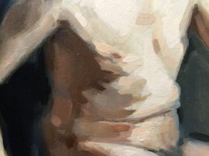 Detail of a nude oil painting by Helen Davison