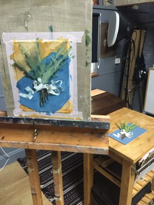 still life oil painting on Arches oil paper