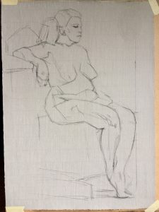 Charcoal figure drawing - Helen Davison