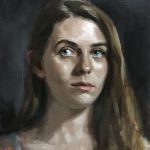 Oil portrait of a girl by Helen Davison