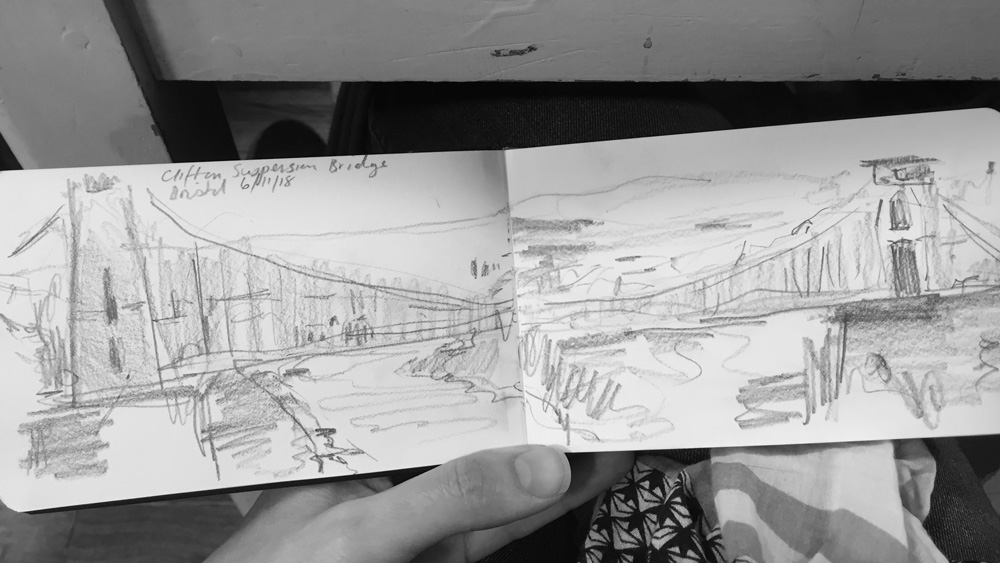 Sketch of Clifton Suspension Bridge by Helen Davison