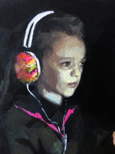 Gouache and watercolour portrait painting by Helen Davison